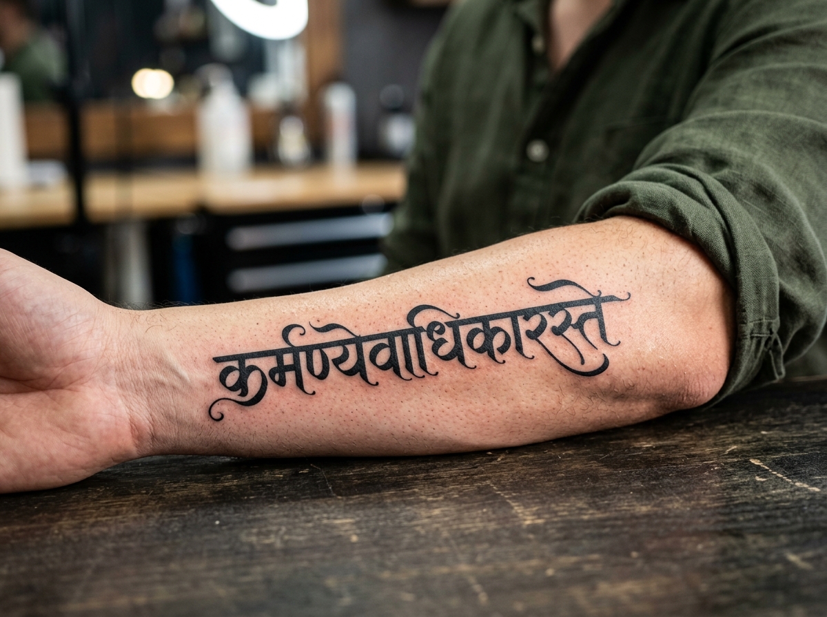 Sanskrit Calligraphy Tattoo